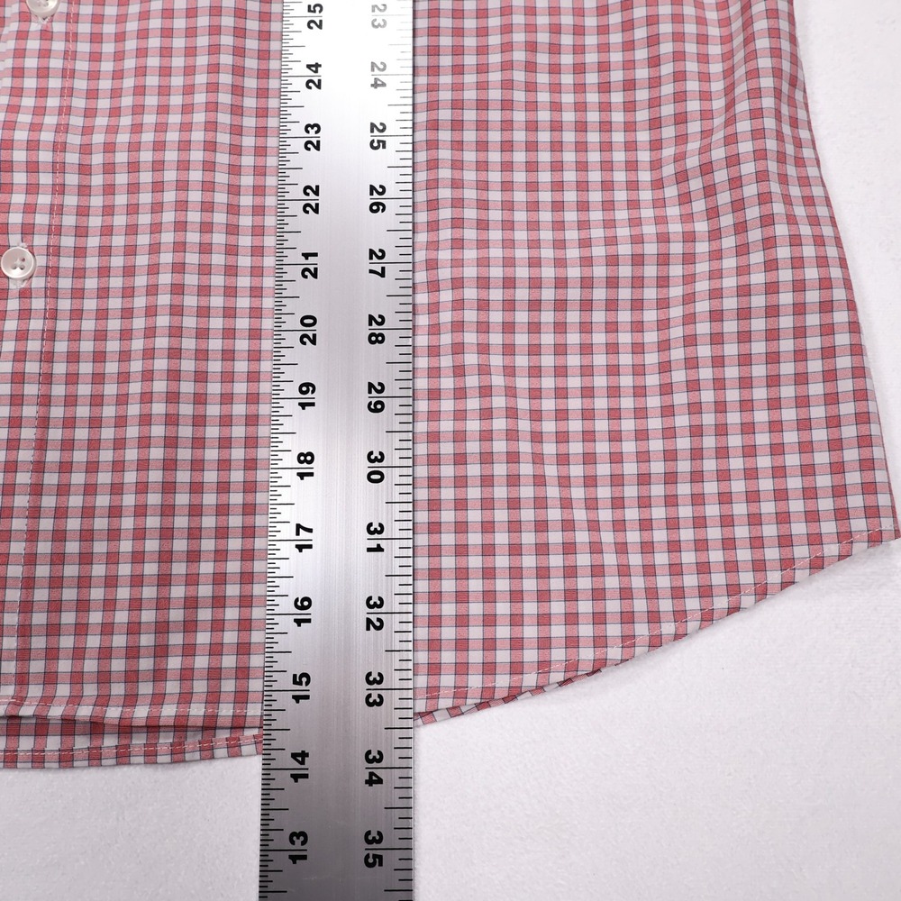MIZZEN+MAIN Men's XXL Red Gingham Leeward Collection Trim Fit Dress Shirt USA - Picture 7 of 7